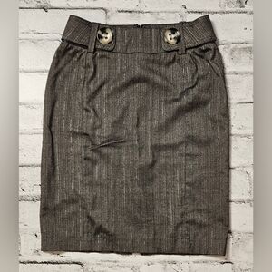 Dynamite Gray Pencil Skirt Button Waist Business Office Size 0